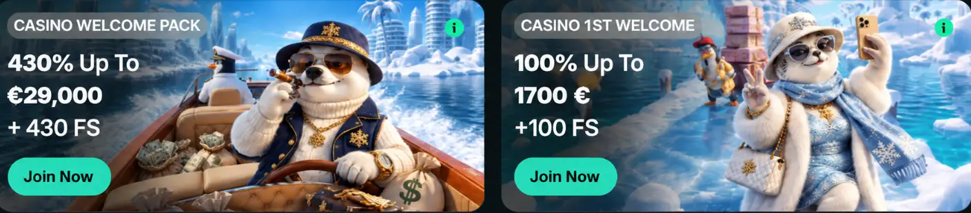 betarctica casino welcome bonuses
